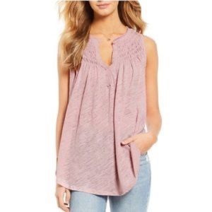 We the free light pink/purple linen flowy tank